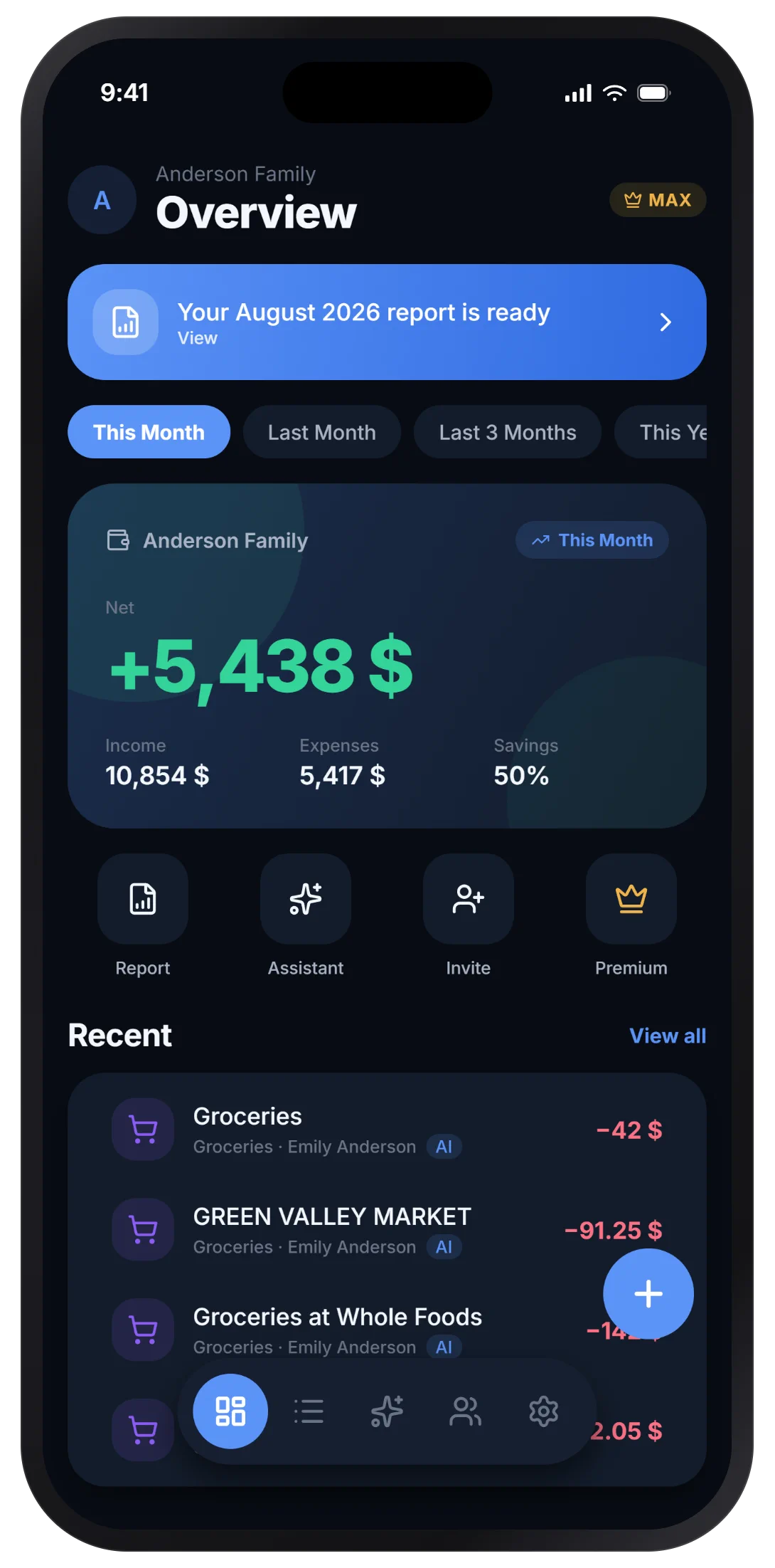 Hano — Overview screen